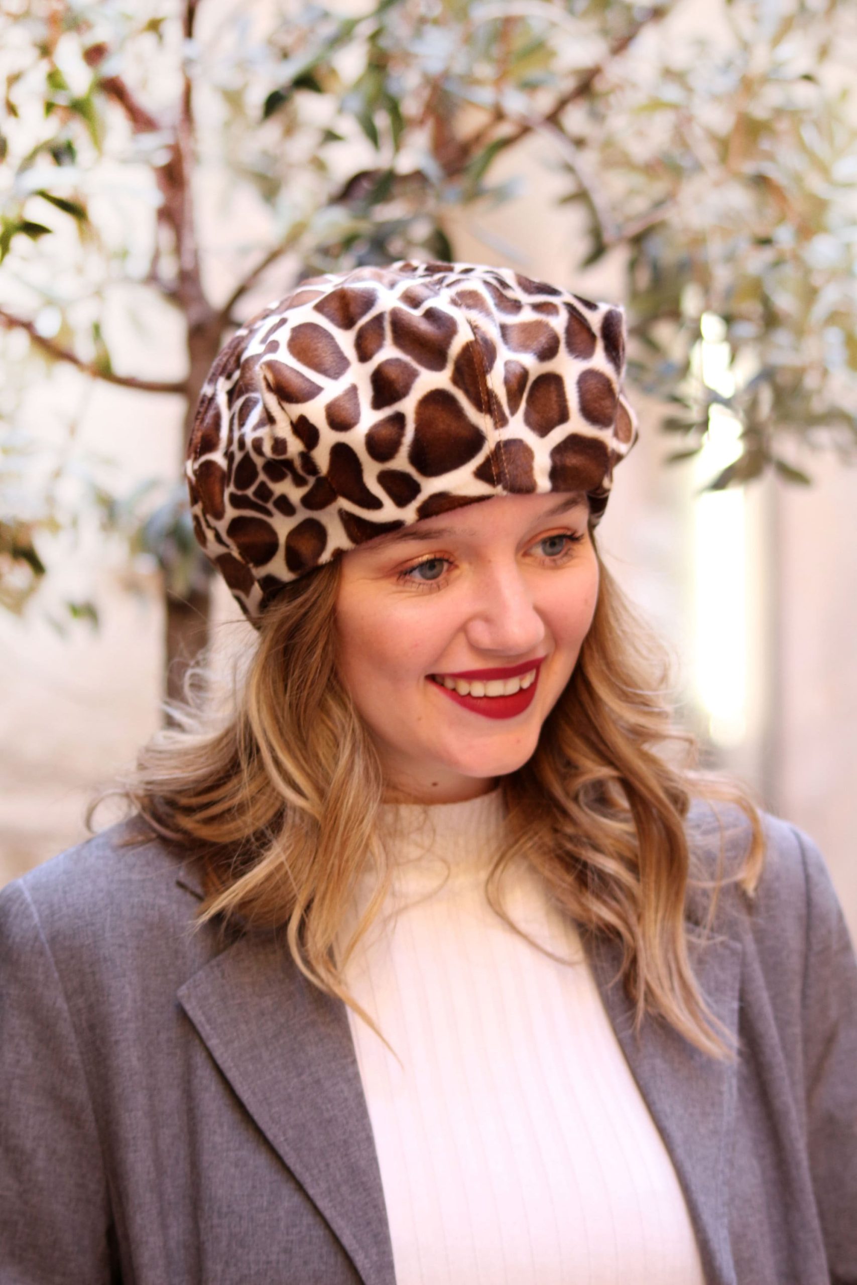 Giraffe Print Beret