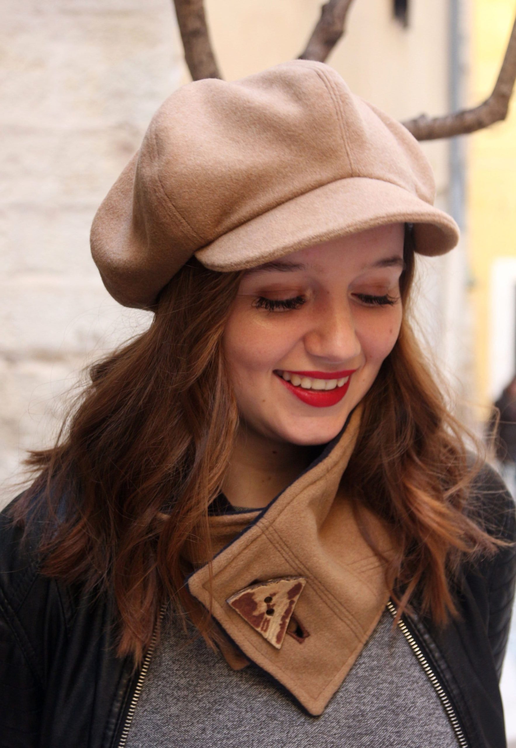Classic Beige Newsboy Cap