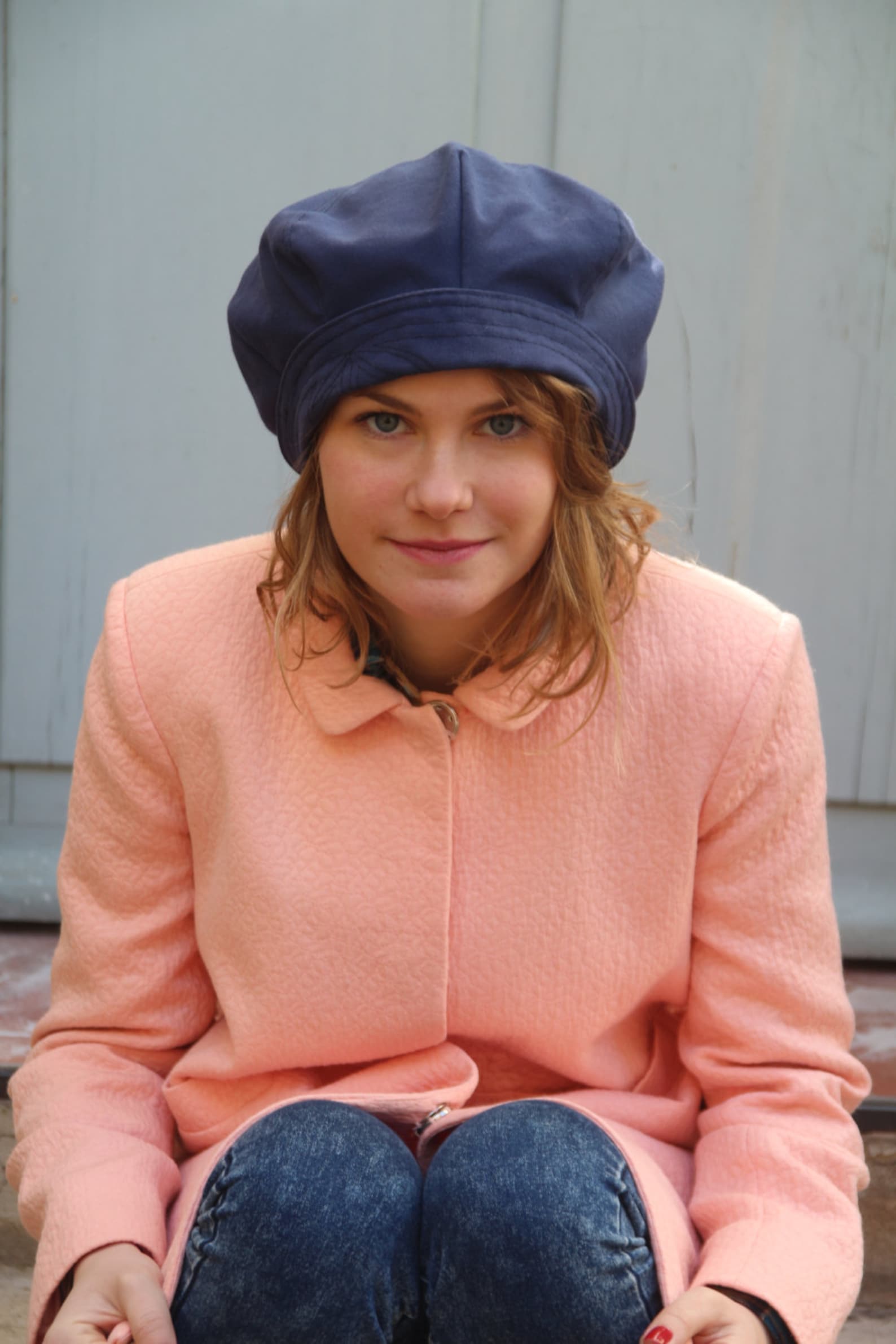 Navy Cotton Beret