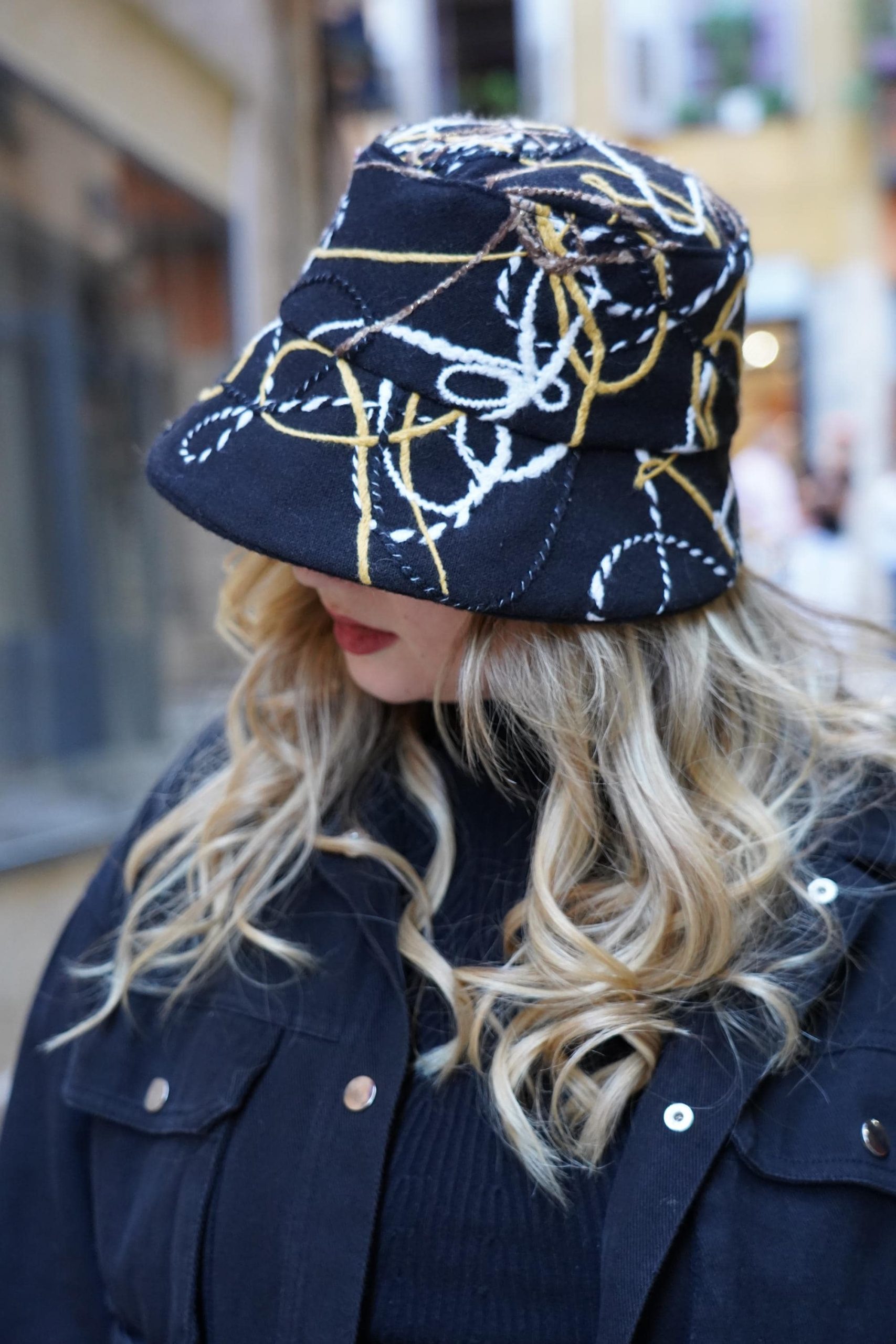 Artistic Black Bucket Hat