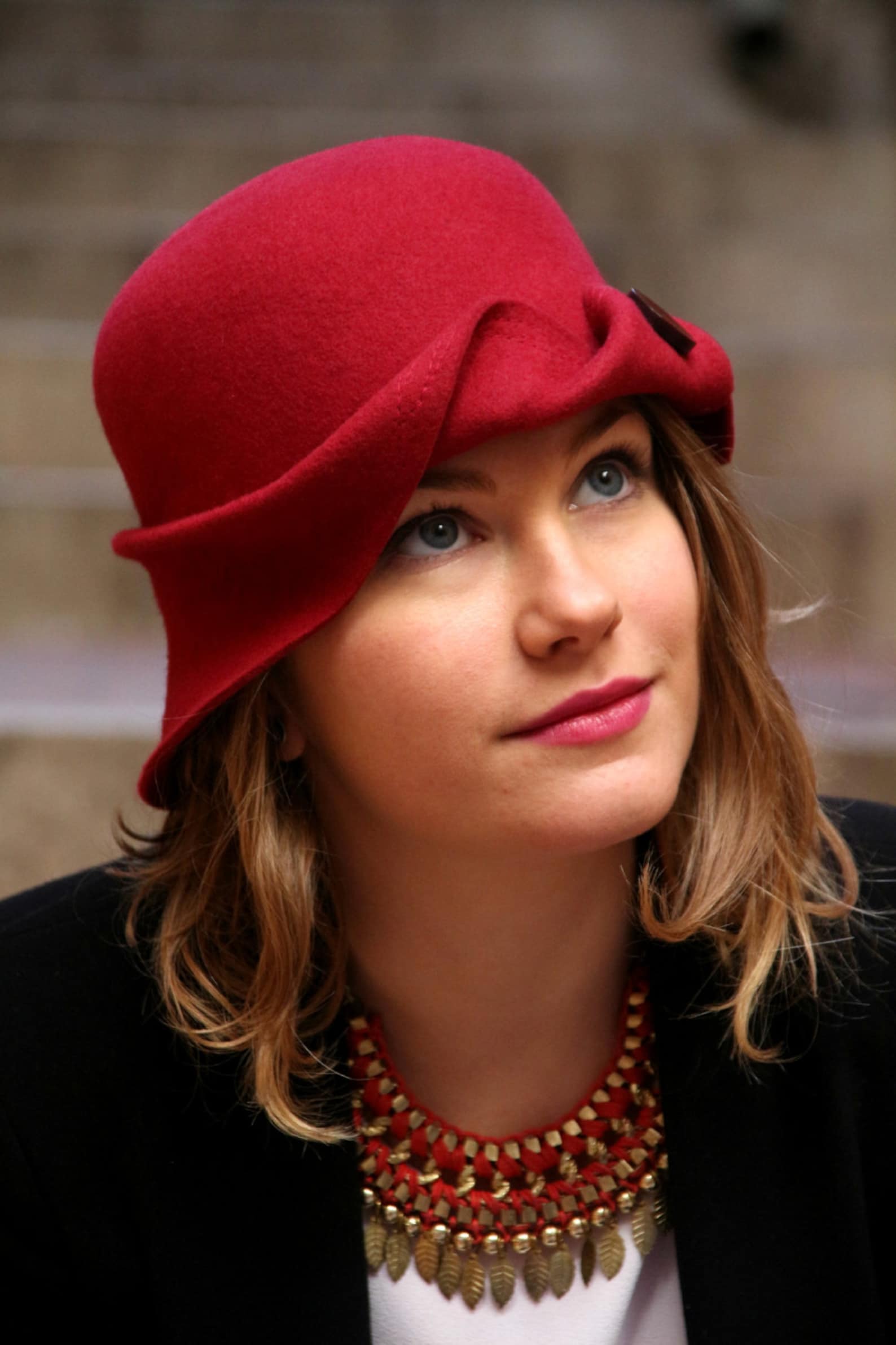 Vintage Red Cloche Hat
