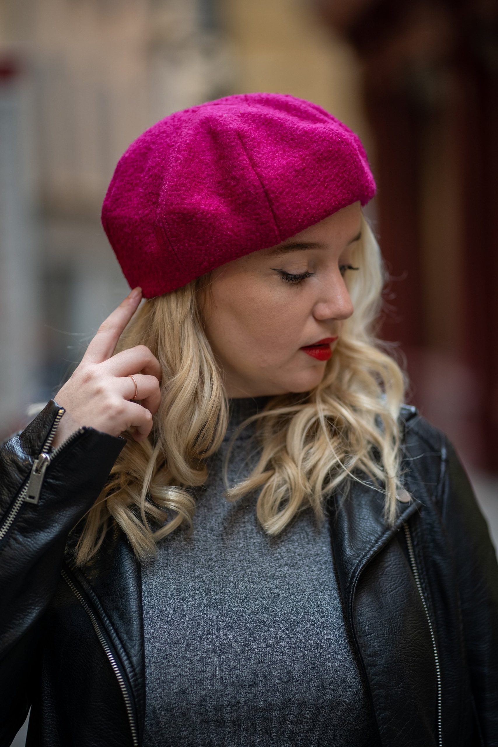 Fuchsia Classic Wool Beret